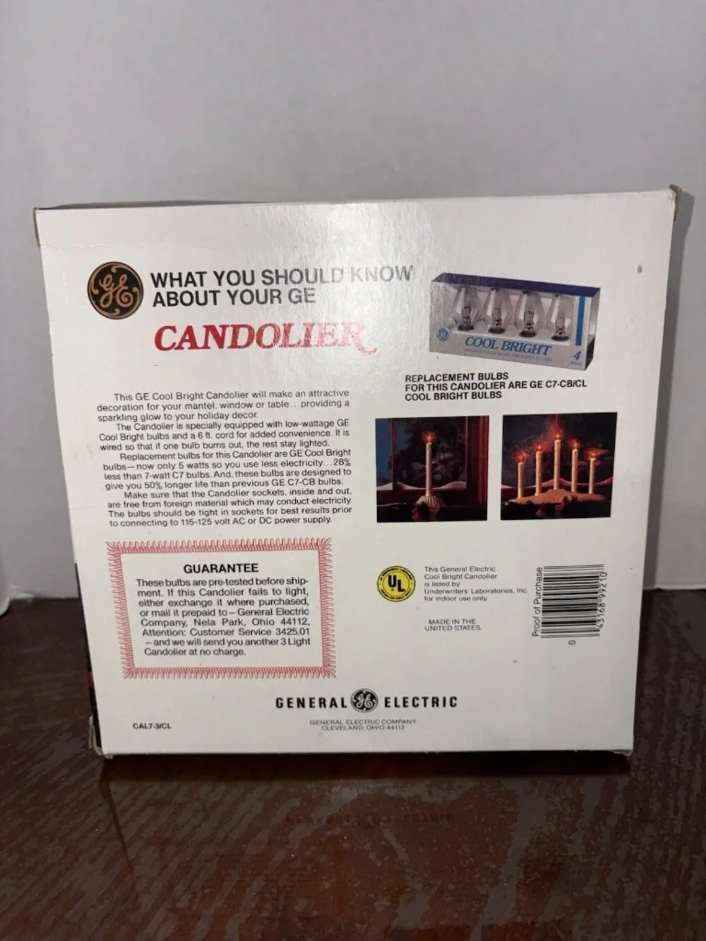 Vintage GE Three Light Candolier  Christmas Yuletide Electric Candolier